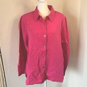 Drapers and Damon's Women's Long Sleeve Button Down Collared Top ~ Size Large